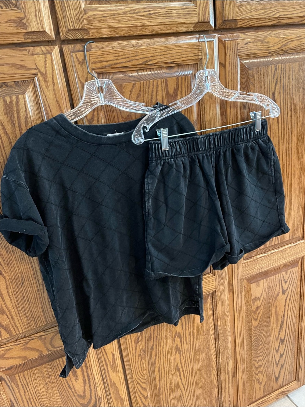 Gilded Intent Black Quilted Short Set